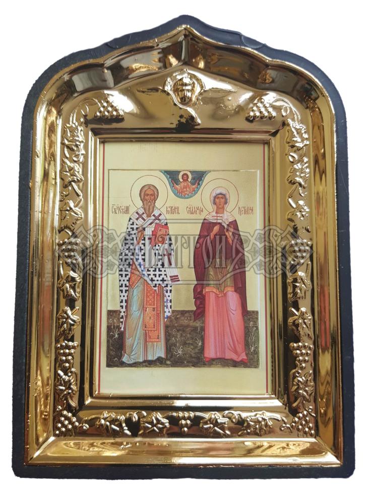 Кивот „Свети Киприян и Юстина“, позлата.